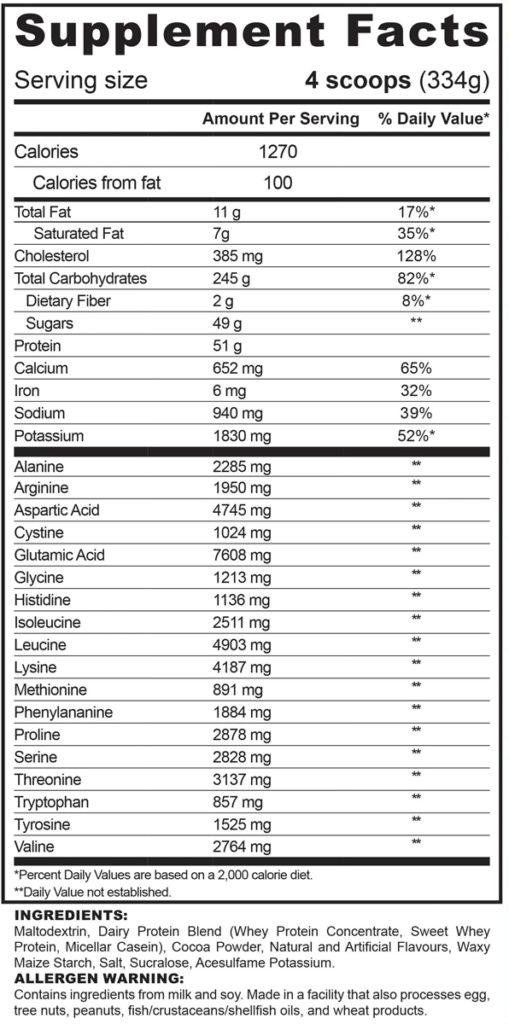 Gainer xtreme – 5. 4kg – protein shop tunisia