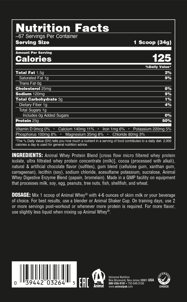 Animal whey - 1,8 kg - proteine tunisie | boutique de vente de proteine en tunisie